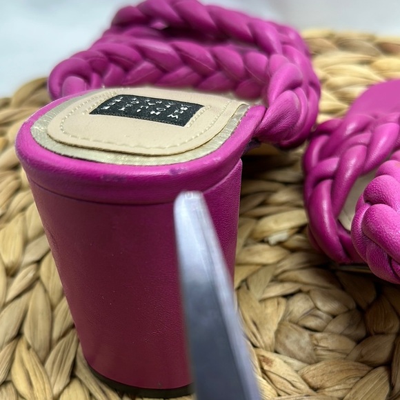 White House Black Market Magenta Braided Comfortable Block Heels - Picture 9 of 9
